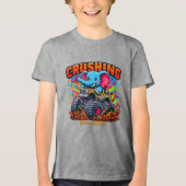 Crushing Since 2021 – Cute Elephant with Truck トライブレンドTシャツ (正面)