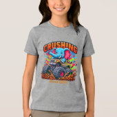 Crushing Since 2021 – Cute Elephant with Truck トライブレンドTシャツ (正面)