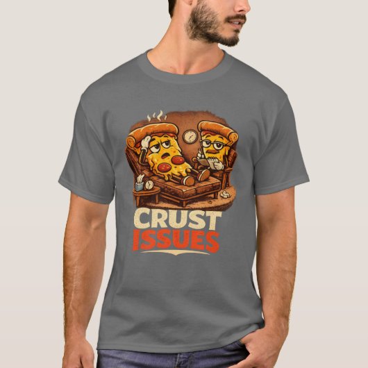 Crust Issues Funny Retro Pizza Therapy T-Shirt Tシャツ (正面)