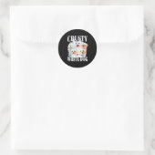 Crusty White Dog Funny For Men Women ラウンドシール (バッグ)