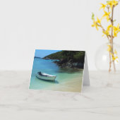 Cruz湾のボート カード (黄色い花)