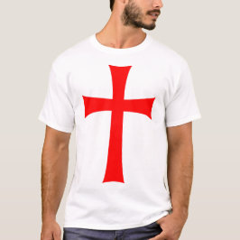 Cruz pátea côncava vermelha tipo templária 2 tシャツ
