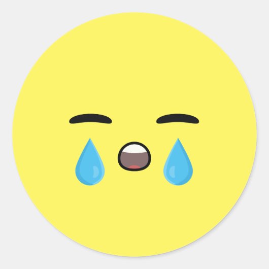 Cry Emoji ラウンドシール (正面)