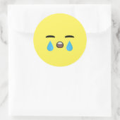 Cry Emoji ラウンドシール (バッグ)