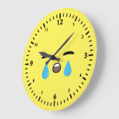 Cry Emoji ラージ壁時計 (傾斜)