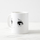 Crying Anime Eyes Mug – Aesthetic Sadcore Design コーヒーマグカップ (正面左)