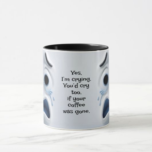 Crying Coffee? Add Name Message, Expressive Face マグカップ (中央)