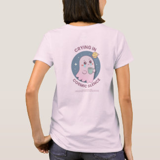 Crying in Cosmic Silence – Cute Existential Ghost  Tシャツ