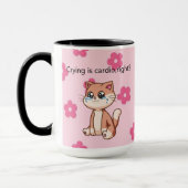 Crying Is Cardio, Right? | Cute Crying Cat Design マグカップ (左)