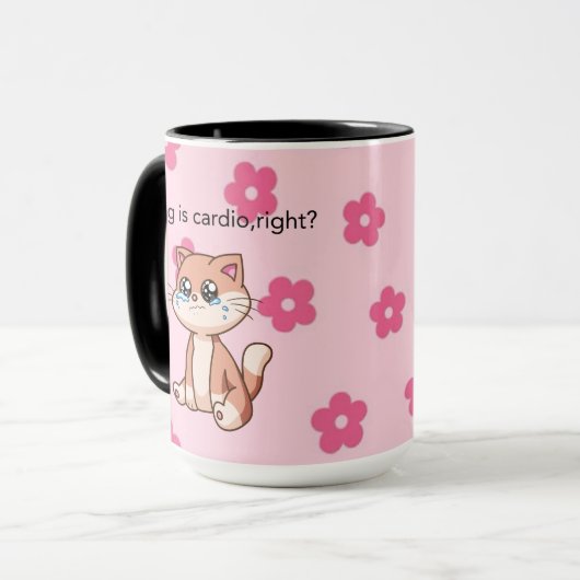 Crying Is Cardio, Right? | Cute Crying Cat Design マグカップ (正面左)