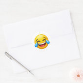 Crying Laugh Emoji Meme Sticker ラウンドシール (封筒)