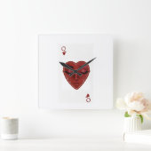 Crying Queen of Hearts Surreal Playing Card Design スクエア壁時計 (ホーム)