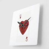 Crying Queen of Hearts Surreal Playing Card Design スクエア壁時計 (傾斜)