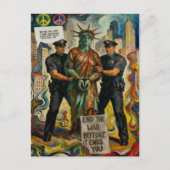 Crying Statue of Liberty Arrested Postcard ポストカード (正面)