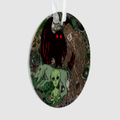 Cryptidビッグ足、エイリアン、チュパカブラ、モットマン オーナメント (正面)