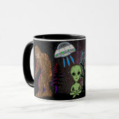 Cryptidビッグ足、チュパカブラ、エイリアン、UFO Mug マグカップ (正面左)