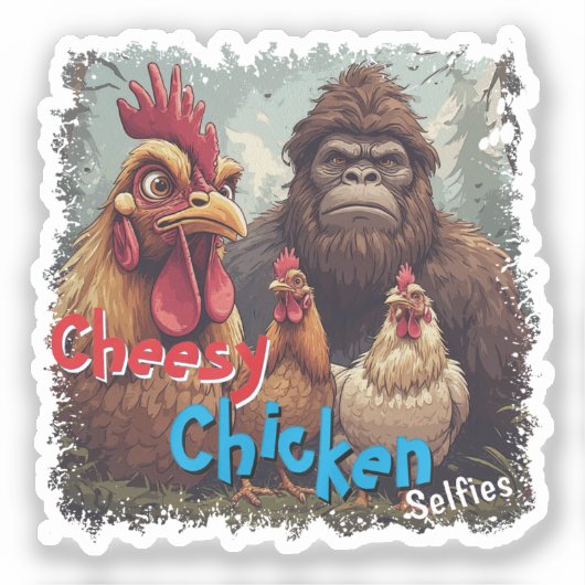 “Cryptid Photo Op” Cheesy Chicken Vinyl シール (正面)