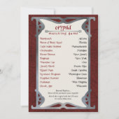 Cryptid-US州印刷可能ハローウィンパーティゲーム シーズンカード (正面)