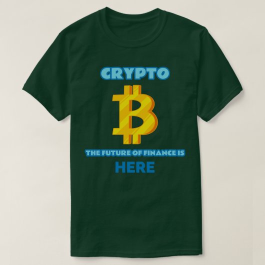 Crypto金融の未来はこちらCrypto Tシャツ (デザイン正面)