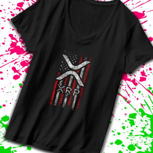 Crypto American Flag XRP Cryptocurrencyミーム Tシャツ