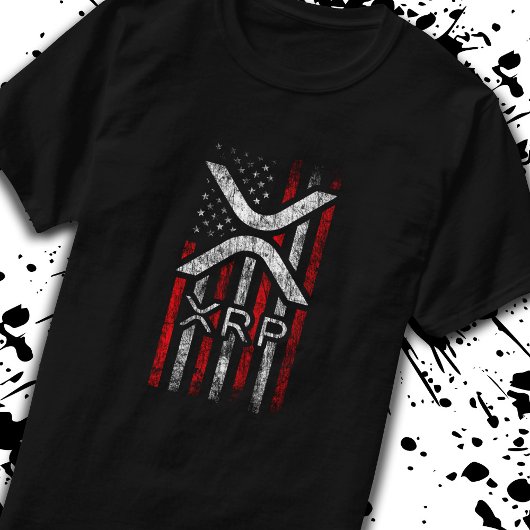 Crypto American Flag XRP Cryptocurrencyミーム Tシャツ