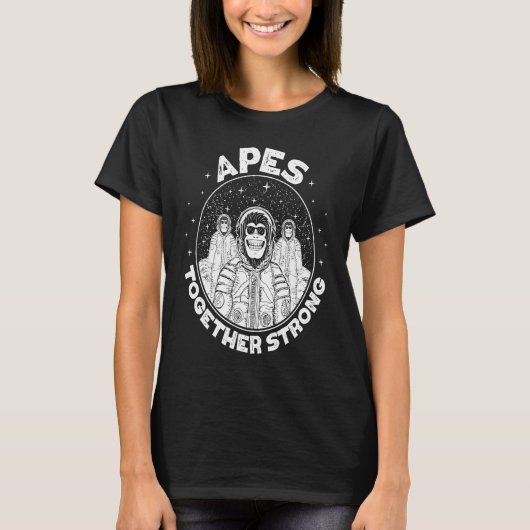 Crypto Apes together strong Ape to the moon Tシャツ (正面)