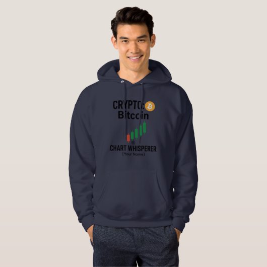 Crypto Bitcoin Chart Whisperer Trader Hoodie パーカ (正面フル)