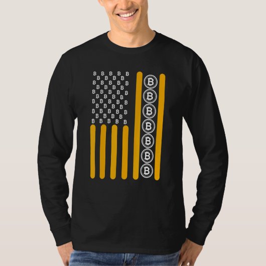 Crypto Bitcoin Cryptocurrency Blockchain Hodlフラグ Tシャツ (正面)