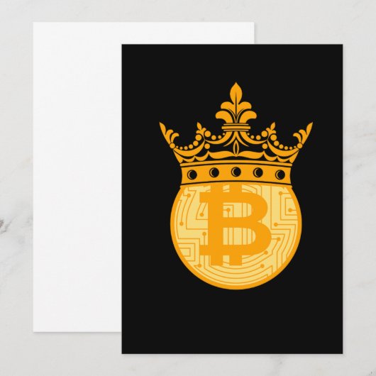 Crypto BTC Cryptocurrency Bitcoin Moneyギフト 招待状 (正面/裏面)