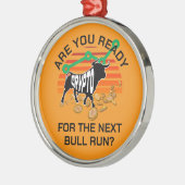 CRYPTO BULL走 Are You Ready Orange Bitcoin メタルオーナメント (左)
