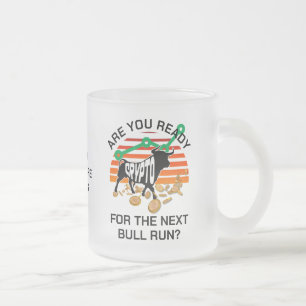 CRYPTO BULL 走 Bitcoin Are You Ready フロストグラスマグカップ