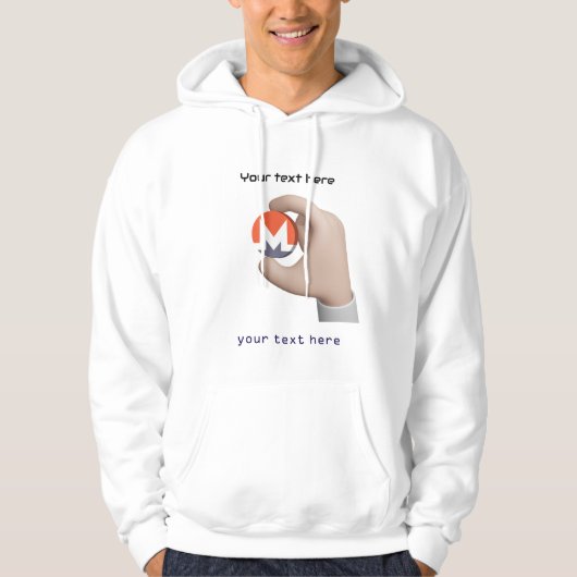 crypto  coin editable quote hoodie パーカ (正面)