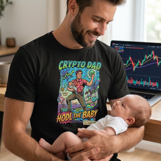 Crypto Dad HODL The Baby 父の日Tシャツ Tシャツ