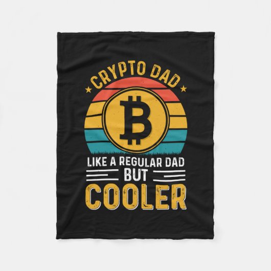 Crypto Dad Retro Sunset フリースブランケット (正面)