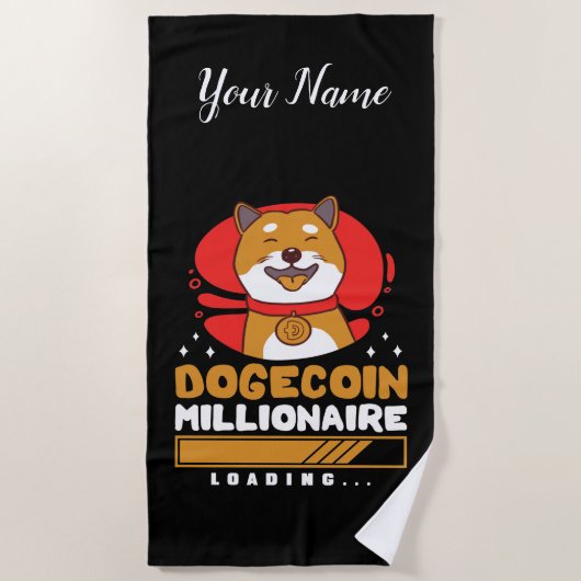 Crypto DogeCoin億万長者ロード ビーチタオル (正面)
