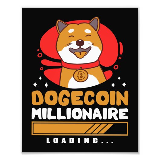 Crypto DogeCoin億万長者ロード フォトプリント (正面)