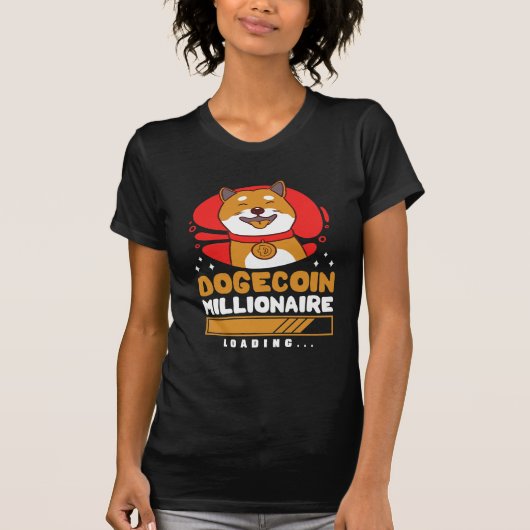 Crypto DogeCoin億万長者ロード Tシャツ (正面)