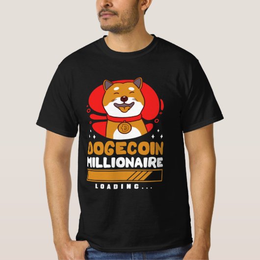 Crypto DogeCoin億万長者ロード Tシャツ (正面)