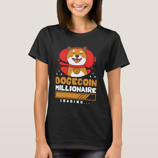Crypto DogeCoin億万長者ロード Tシャツ (正面)