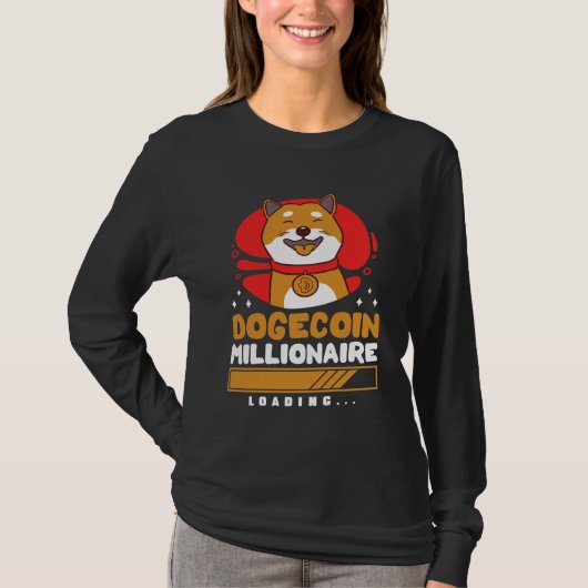 Crypto DogeCoin億万長者ロード Tシャツ (正面)