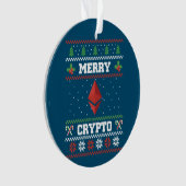 Crypto Ethereumメリー醜いクリスマスセーター オーナメント (正面)