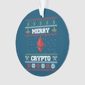 Crypto Ethereumメリー醜いクリスマスセーター オーナメント (正面)