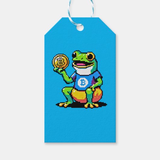Crypto Frog – ピクセルおもしろいアートデジタル通貨 ギフトタグ (正面)