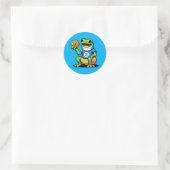 Crypto Frog – ピクセルおもしろいアートデジタル通貨 ラウンドシール (バッグ)
