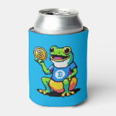 Crypto Frog – ピクセルおもしろいアートデジタル通貨 缶クーラー (缶正面)