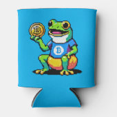 Crypto Frog – ピクセルおもしろいアートデジタル通貨 缶クーラー (正面)