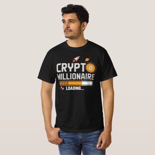 Crypto Loading – Werde Millionär Tシャツ (正面フル)