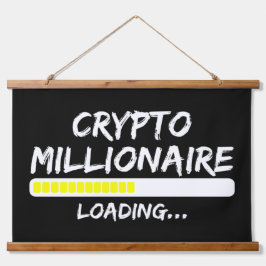 Crypto Millionaire Loading Bitcoin 吊り下げ型タペストリー
