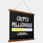 Crypto Millionaire Loading Bitcoin 吊り下げ型タペストリー (傾斜あり)