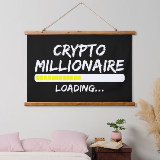 Crypto Millionaire Loading Bitcoin 吊り下げ型タペストリー (寝室)